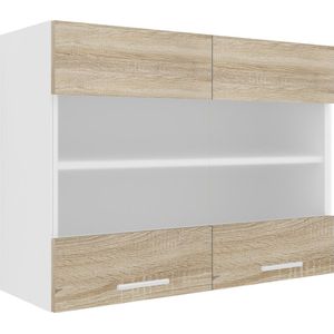 VCM Keukenkast Breedte 80 cm Matte Glasdeur Wandkast Keukenmeubelen Esilo Keukenkast Breedte 80 cm Matte Glasdeur Wandkast Keukenmeubelen Esilo