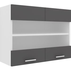 VCM Keukenkast Breedte 80 cm Matte Glasdeur Wandkast Keukenmeubelen Esilo Keukenkast Breedte 80 cm Matte Glasdeur Wandkast Keukenmeubelen Esilo