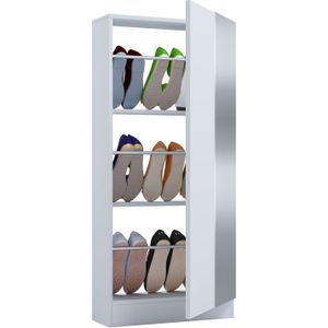 VCM Schuhschrank "VCM Holz Schuhschrank  Maße: H. 112 x B. 50 x T. 17 cm  1 Drehtür z. T. mit Spiegel versehen - Fulisa L Spiegel", (1 St.)