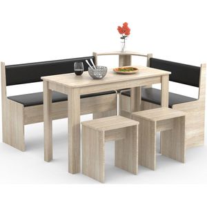 VCM Hoekbankenset Eetkamerset Bank Tafel Krukken Esal Maxi Hoekbankenset Eetkamerset Bank Tafel Krukken Esal Maxi