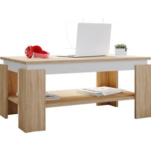 Rolas salontafel 1 plank eik decor, wit.