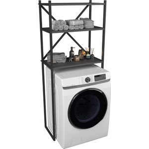 VCM Metalen bovenbouwkast wasmachine bovenbouw kast wasmachine kast Insasi zwart