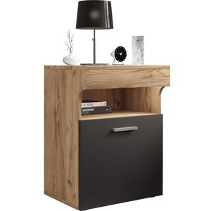 VCM Nachtschrank  Beistelltisch mit Drehtür  Nachttisch  Maße ca. H. 61 x B. 45 x T. 39 cm - Slepal M