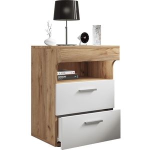 VCM Nachtkastje Bijzettafel Draaideur Console Boxspring Nachtkastje Slapen L