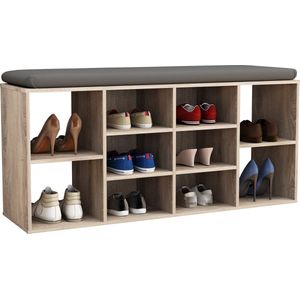 VCM Houten bankschoenenkast schoenenrek schoenenkast 10 vakken Hinsol S Houten bankschoenenkast schoenenrek schoenenkast 10 vakken Hinsol S
