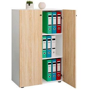 VCM my office Aktenschrank XL Lona, 919103 weiß, sonoma-eiche 2 Fachböden 70,0 x 39,0 x 110,0 cm