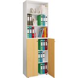 VCM Büroschrank mit 6 Fächern  Büroregal  moderner Aktenschrank mit Drehtüren  Maße ca. H. 220 x B. 70 x T. 40cm – Lona 6-Fach