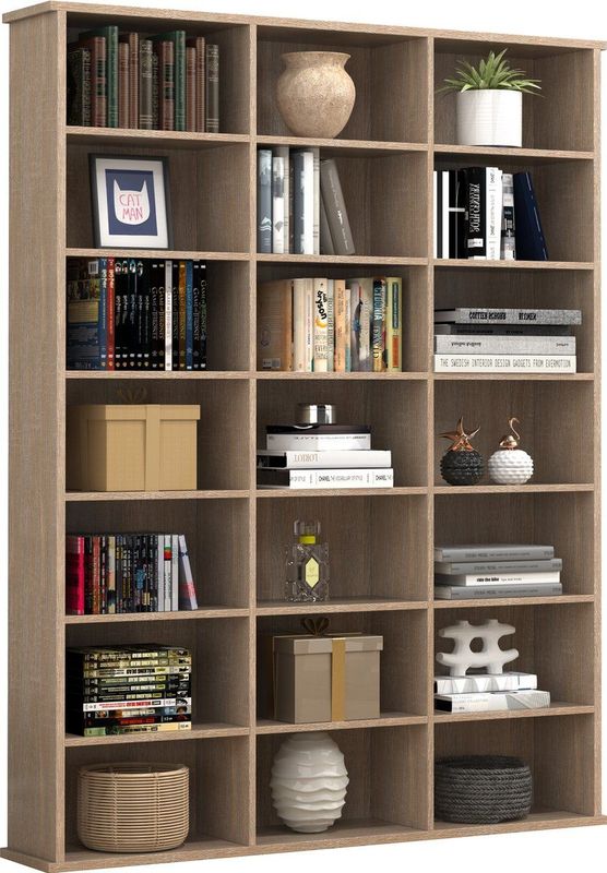 VCM Holz CD DVD Standregal Bücherregal Medienregal Raumteiler Deko Regal Megosa M