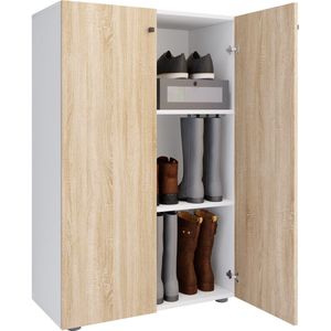 VCM XL houten grote schoenenkast schoenenrek grote laarzen halmeubel Lona 3 vakken XL houten grote schoenenkast schoenenrek grote laarzen halmeubel Lona 3 vakken