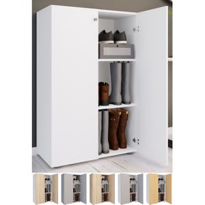 VCM XL houten grote schoenenkast schoenenrek grote laarzen halmeubel Lona 3 vakken XL houten grote schoenenkast schoenenrek grote laarzen halmeubel Lona 3 vakken
