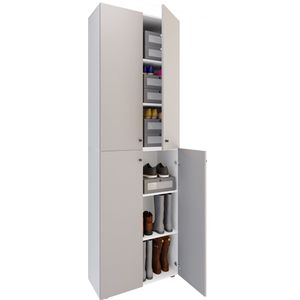 VCM XL houten grote schoenenkast schoenenrek grote laarzen halmeubel Lona 6 vakken scharnierende deuren XL houten grote schoenenkast schoenenrek grote laarzen halmeubel Lona 6 vakken scharnierende deuren