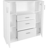 VCM Küchenschrank  Maße ca. H. 110 x B. 109 x T. 40 cm  Mikrowellenschrank mit drei Schubladen  Unterschrank schlicht  Küchenmöbel - Esilo