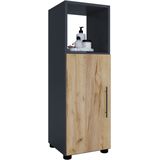 VCM houten badkamermeubel Midikast Badkamerkast Badkamermeubel Plank Flandu (antraciet / honing eik) - 4051814431036