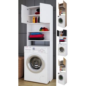 VCM - Jutas - Houten Bovenkast - Bruin - Bovenbouw Wasmachine - 2 Deuren