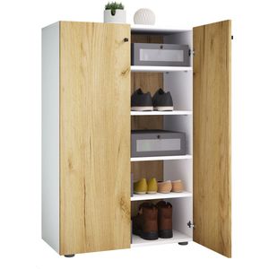 VCM XL houten grote schoenenkast schoenenrek grote laarzen halmeubel Lona 5 vakken XL houten grote schoenenkast schoenenrek grote laarzen halmeubel Lona 5 vakken
