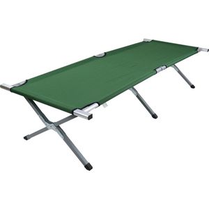 VCM Veldbed, campingbed, aluminium tuinligstoel, ligstoel, opvouwbaar, lengte 210 cm, Tosali L, groen