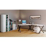 VCM my office Lona Schreibtisch weiß rechteckig, X-Fuß-Gestell schwarz 160,0 x 80,0 cm