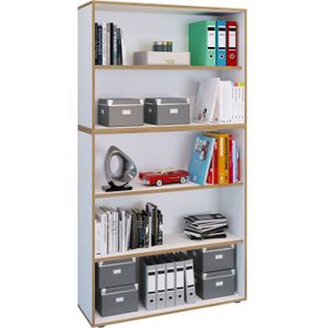 VCM Houten Büro Standplank boekenkast Dossierplank Boekenkastplank Salia 5-voudig breedte 100 cm Houten Büro Standplank boekenkast Dossierplank Boekenkastplank Salia 5-voudig breedte 100 cm