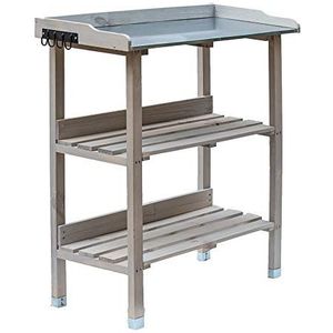 UNUS® Oppottafel met verzinkt werkblad 78x36x131 cm grijs