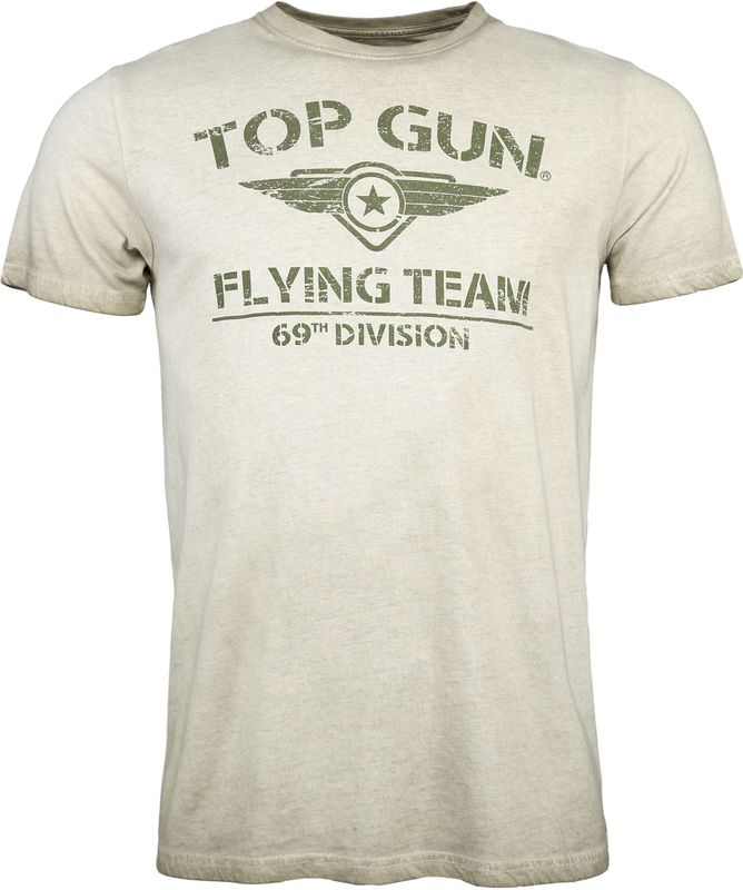 TOP GUN - Ease - T-shirt - Beige - Olijfgroen
