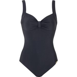 Sunflair - Basic - Badpak - Zwart - Effen, Gerimpeld Borstgedeelte, Hoge Rug