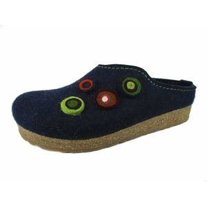 Haflinger pantoffels dames Grizzly Kanon 731023, grootte:41, kleur:Blauw