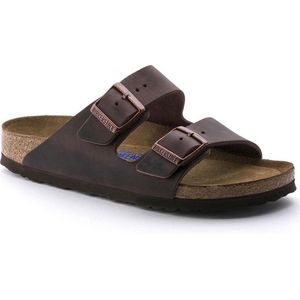 Birkenstock Arizona Habana Zwarte Slippers - Streetwear - Vrouwen