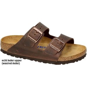 Birkenstock -Dames -  bruin donker - slippers & muiltjes - maat 38