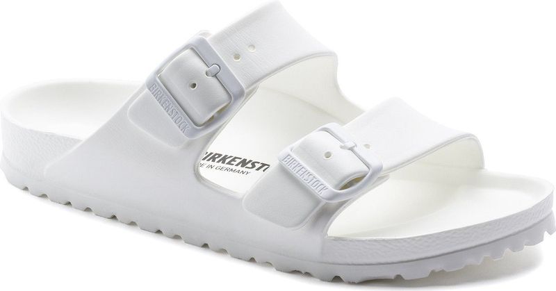BIRKENSTOCK Arizona Eva Slippers/Klompen Dames Wit Leren Slippers Shoes