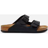 Birkenstock Classic Arizona Birko-Flor, slippers voor volwassenen, uniseks, zwart (Black LS Black/Red), 37 EU