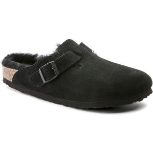 Birkenstock - Boston Shearling - Muiltjes - Zwart - Suède