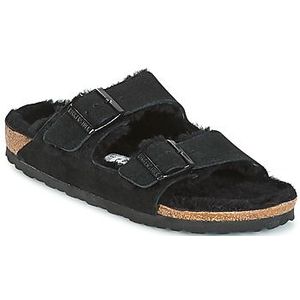 Gevoerde leren muiltjes Arizona Fell BIRKENSTOCK. Leer materiaal. Maten 37. Zwart kleur