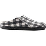 Pantoffel Birkenstock Unisex Zermatt Shearling Wool Felt Plaid White Narrow-Schoenmaat 36