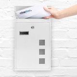 Relaxdays Brievenbus modern design - wandmodel - gelakt metaal - 25x40 cm - wandbrievenbus - wit