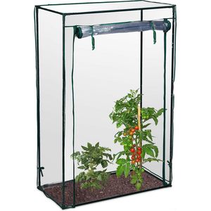 COSTWAY Foliekas met bloemenrek voor de winter, tomatenkas met PE