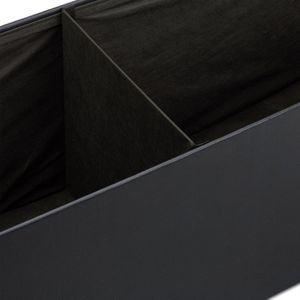 Relaxdays XL kruk met zitbank, inklapbaar, 38 x 114 x 38 cm, robuuste zitting met bank, kunstleer, met afneembaar deksel, zwart