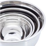 BOWLY - Schalenset - Zilver-Zwart - 4-delig - RVS - Deksel - 14,5 x 25,5 x 25,5 cm