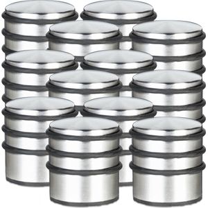 12 x deurstopper chroom - deurstop op de grond - deurvastzetter - deurbuffer