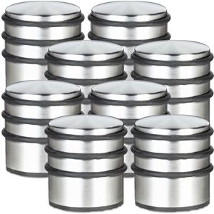 8 x deurstopper - deurbuffer - deurstop op de grond - deurvastzetter - chroom