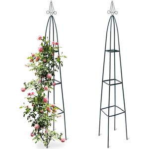 2x plantensteun piramide - 190 cm - klimplanten - tuin - groen
