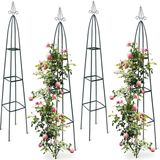 Relaxdays 4 X Obelisk Rankhulp – Metaal - 2 Meter – Ranken – Rozenboog - Klimplanten