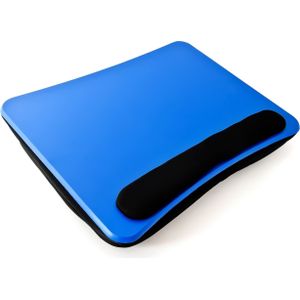 Relaxdays laptopkussen met polssteun - ergonomische knietafel - blauw schootkussen