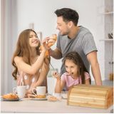 Relaxdays Broodtrommel bamboe hout - Brooddoos rolluik - Broodkast - Brood trommel / kast.