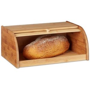 Relaxdays Broodtrommel bamboe hout - Brooddoos rolluik - Broodkast - Brood trommel / kast.