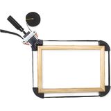 Relaxdays lijstenspanner - 4 meter - lijstenklem met 4 spanhoeken - verstelbaar - 3 x 10 x 28 cm - zwart