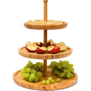 Etagère 3 laags - Hoge kwaliteit Bamboe hout - High Tea