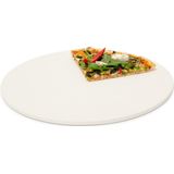 Relaxdays Pizzasteen rond - cordieriet - pizzaplaat - baksteen - voor oven of bbq - beige
