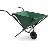 Relaxdays kruiwagen opvouwbaar - inklapbare tuinwagen - vouwkruiwagen - groen - 50 l