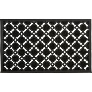 Relaxdays deurmat rubber - 75 x 45 cm - antislip - weerbestendig - snijdbaar - buiten