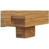 Relaxdays - Untersetzer 2er Set quadratisch Bambus, Topfuntersetzer aus Holz für Töpfe, Pfannen, Teller, abwischbar, hbt ca. 4 x 20 x 20 cm, natur